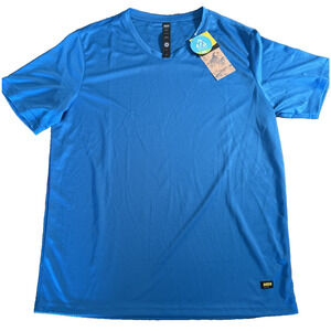 Mier Men's SprintDry Recycled V Neck T-Shirt Medium Blue